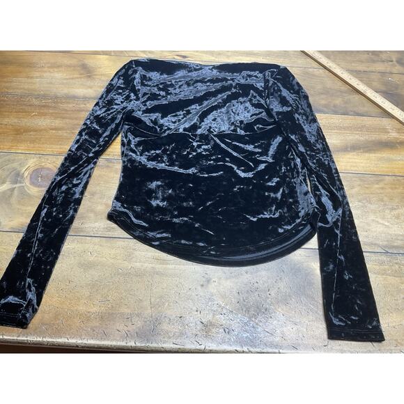 Free People Long Sleeve Velvet Square Neck Whimsigoth Blouse Women's Size S - Picture 11 of 12